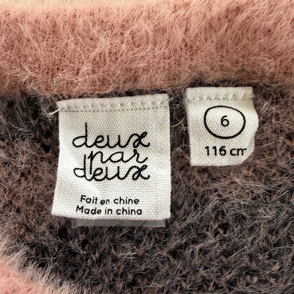 Deux par Deux Pink and Black Fuzzy Sweater - Picture 8 of 10